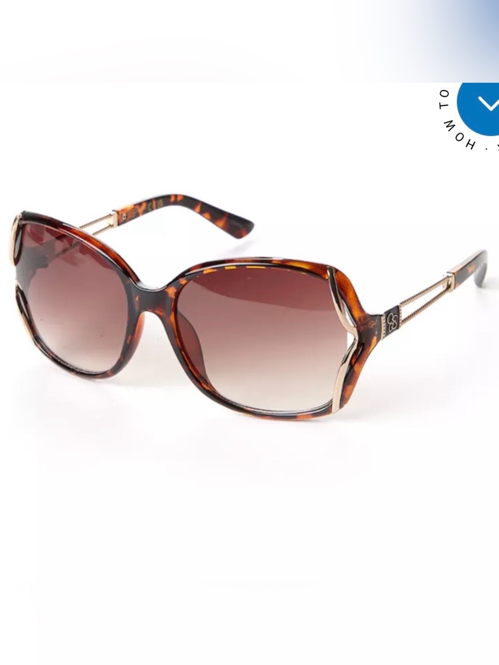 Jessica Simpson 59mm UV Protective Metal Butterfly Sunglasses Tortoise J6011 NWT